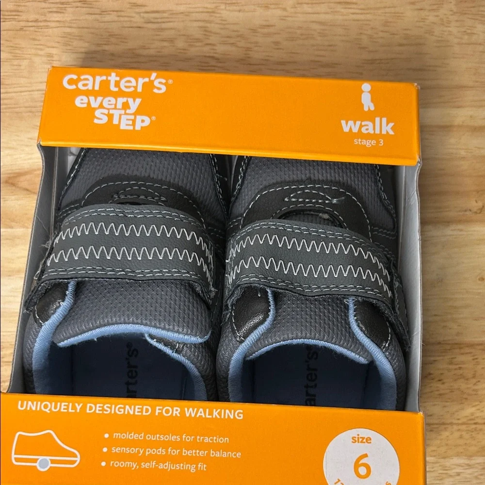NWT Carter's Black and Gray Walker Shoes | Never Worn